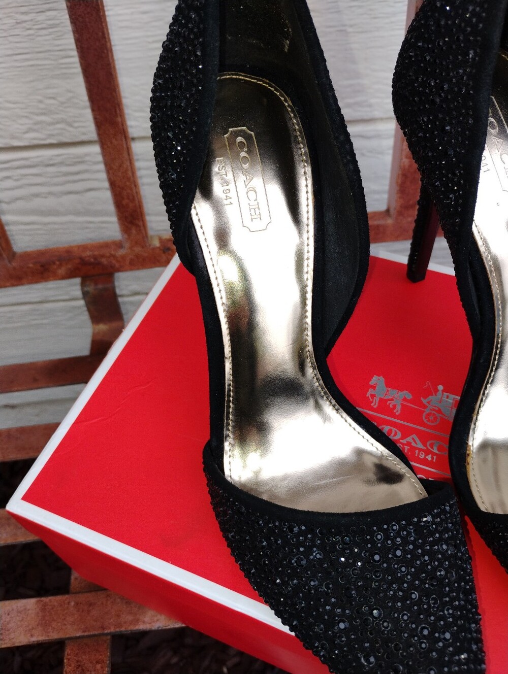 Coach Women's Black Sparkling Heels - Picture 5 of 5